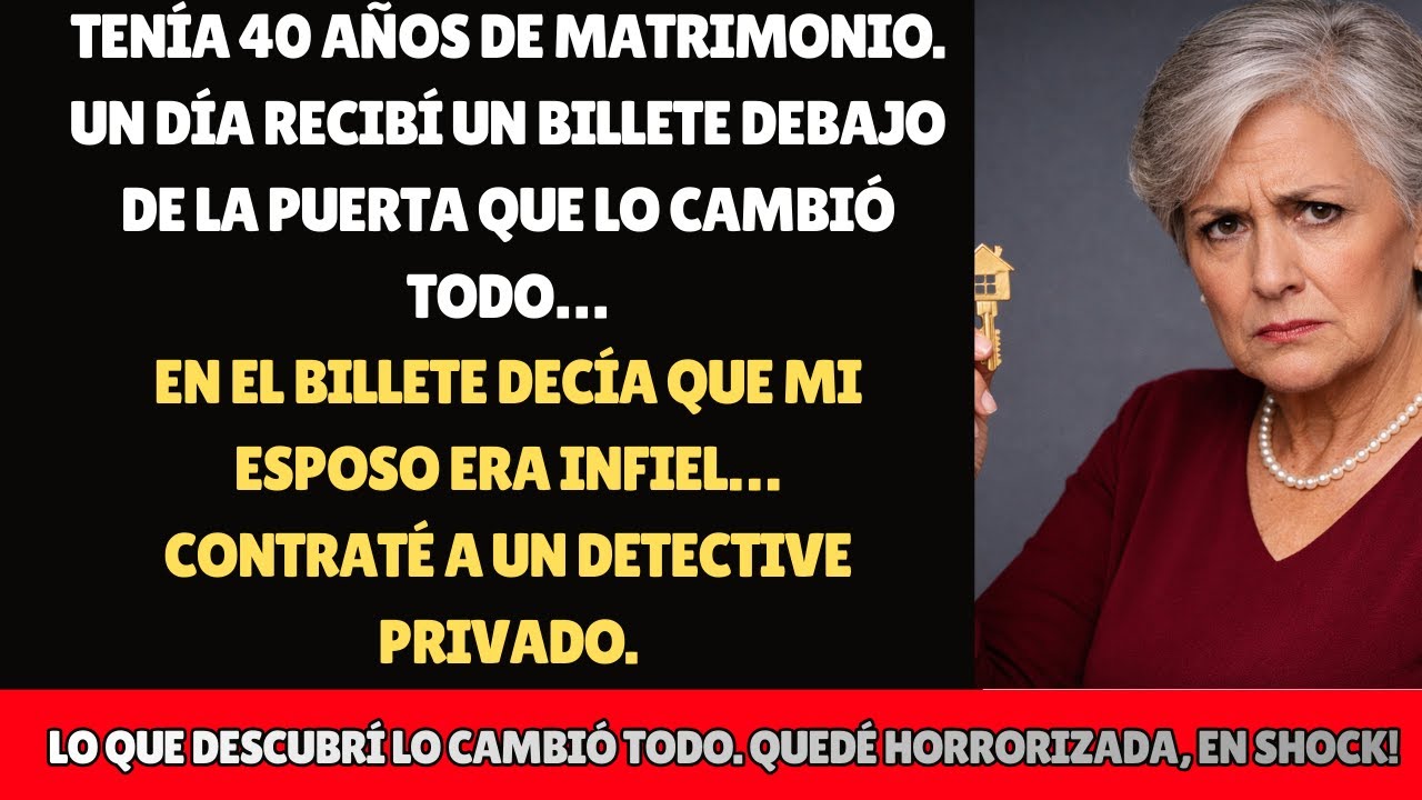 Un billete, un detective y una verdad aterradora después de 40 años de matrimonio...