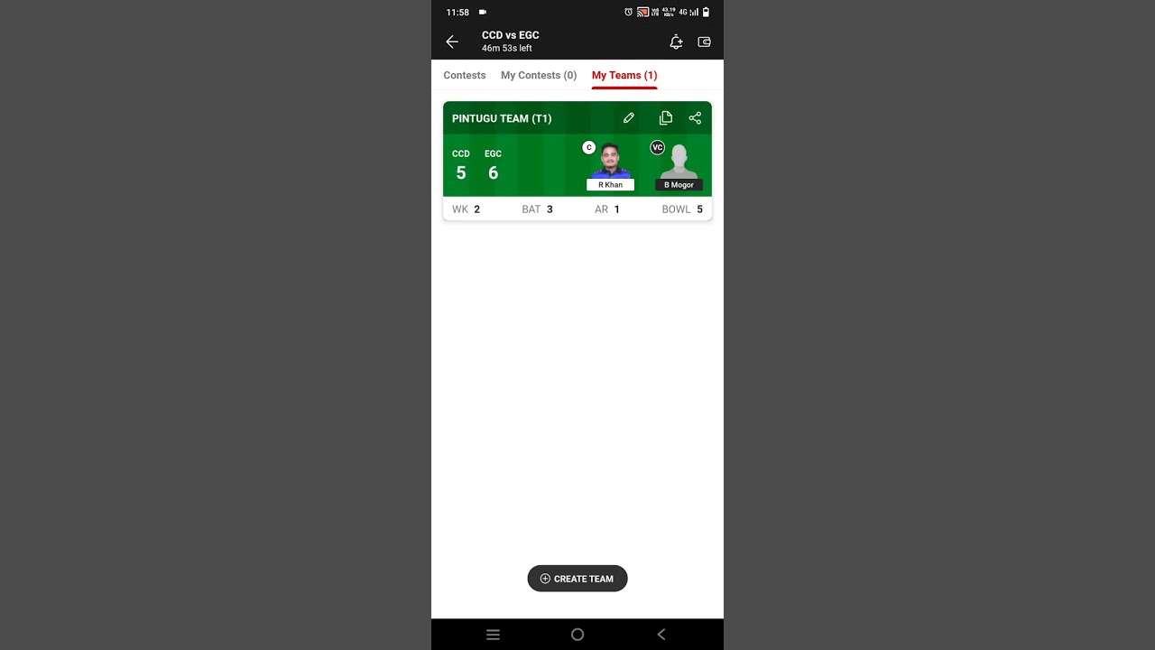 CCD vs EGC dream 11 team asam T20 Campionship