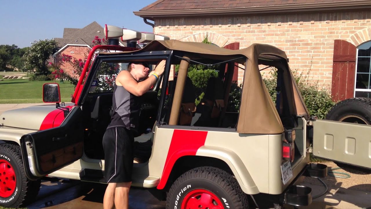 How to take the top off a jeep wrangler yj (jurassic park)