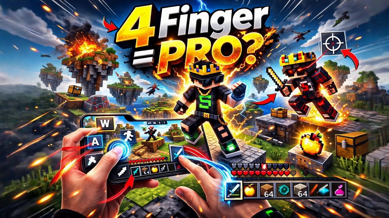 I Tried 4 Finger Settings in Minecraft Skywars… INSANE Result 😳🔥