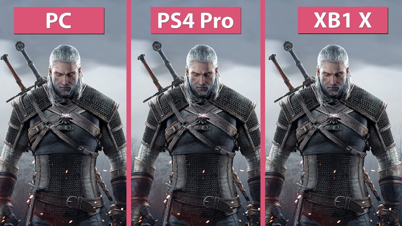 [4K] Witcher 3 &ndash; PC vs. PS4 Pro vs. Xbox One X 4K Mode Frame Rate Test & Graphics Comparison