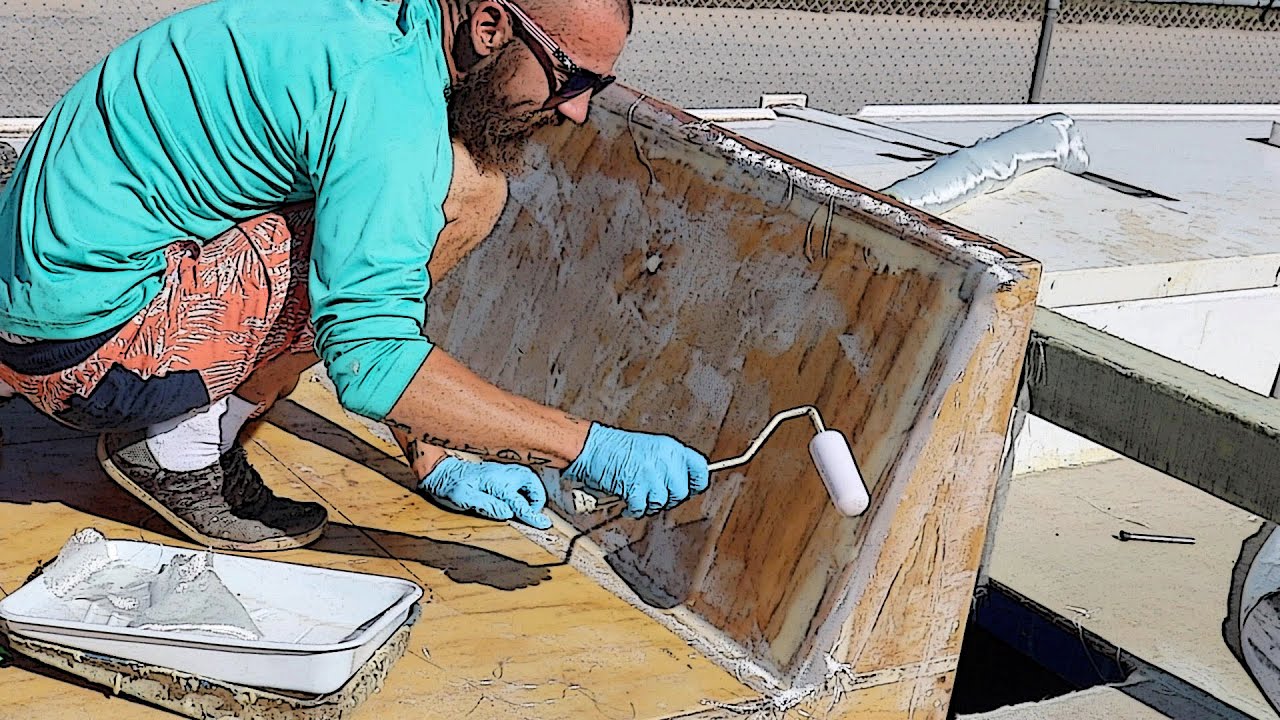 E31 Building a Catamaran - FIBERGLASSING  SEATING / LOUNGE AREA