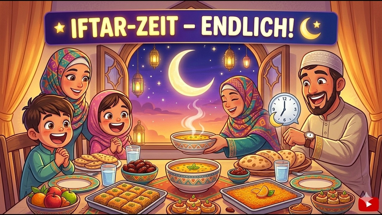 Iftar-Zeit – Endlich! | Ramadan Kinderlied Deutsch | Islamisches Kinderlied
