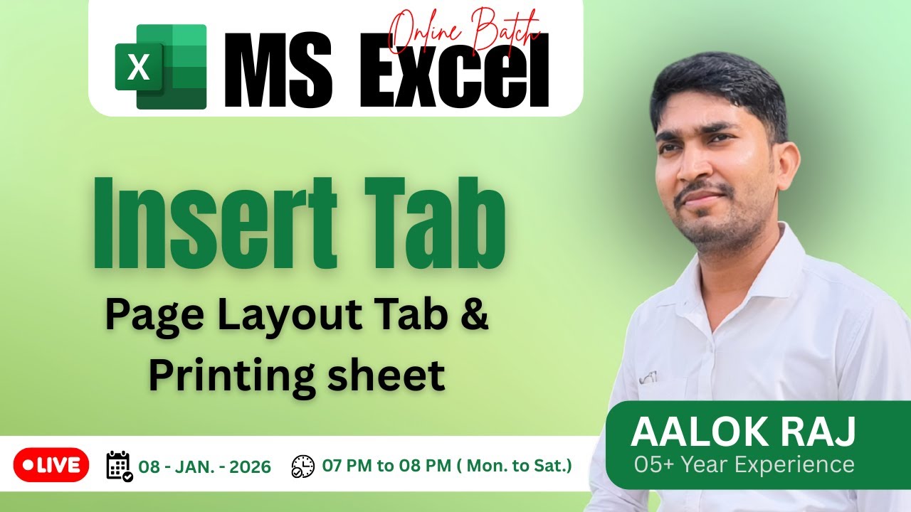 Page Layout with Printing sheet in Excel  | Excel Tutorial in Hindi | Online Class by Aalok Sir