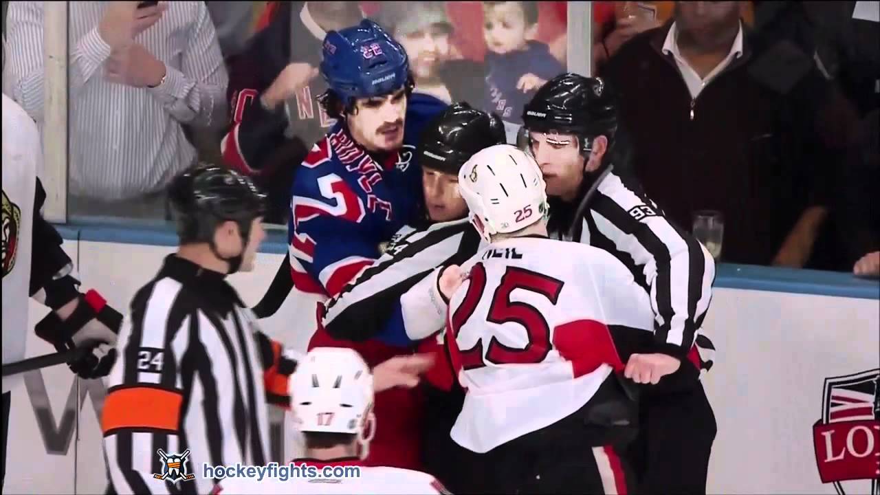 Chris Neil vs Brian Boyle Apr 14, 2012