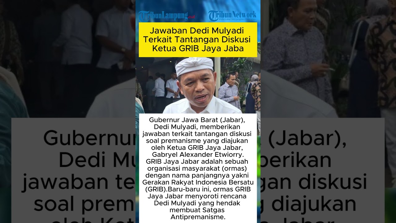 Jawaban Dedi Mulyadi Terkait Tantangan Diskusi Ketua GRIB Jaya Jabar: Tugas Saya Kerja untuk Rakyat