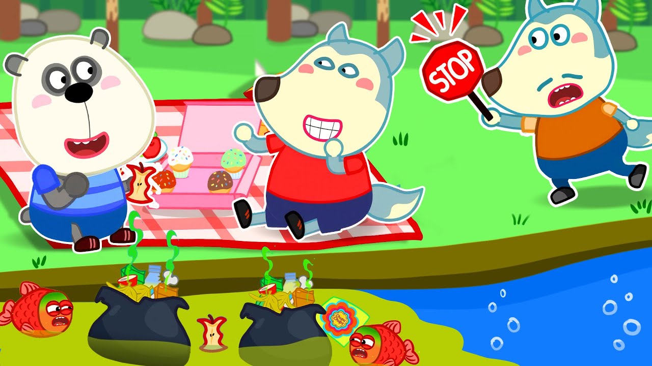 No No Wolfoo, Don't Throw Trash in the River! 🚯 Good Habits | Wolfoo - Baby Cartoons