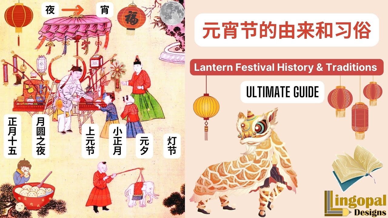 农历正月十五元宵节的由来与习俗 | LANTERN FESTIVAL History & Traditions | Mandarin Chinese with English Subtitles