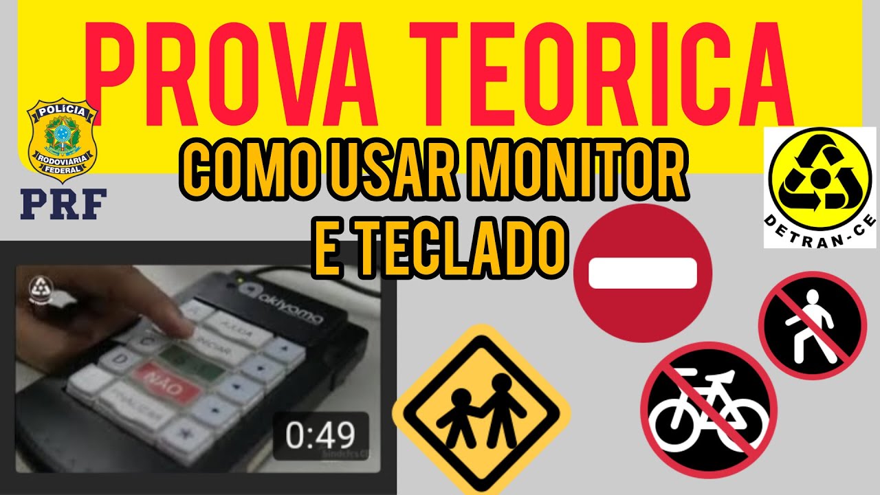 PROVA TEORICA NO DETRAN- CEARÁ COMO USAR O MINE TECLADO E A TELA DO COMPUTADOR.