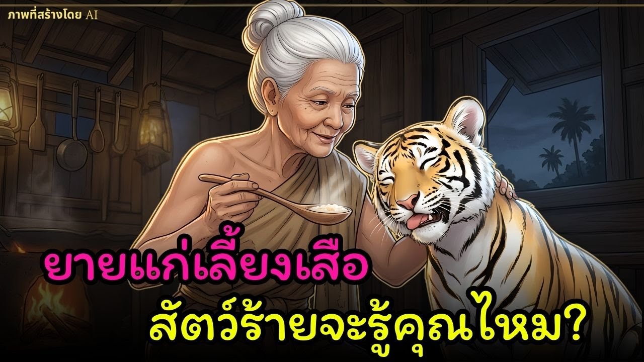 [ นิทานพื้นบ้าน ]กลางป่าหิมะขาวโพลน แม่เฒ่ายากจนช่วยชีวิตลูกเสือที่กำลังจะตาย