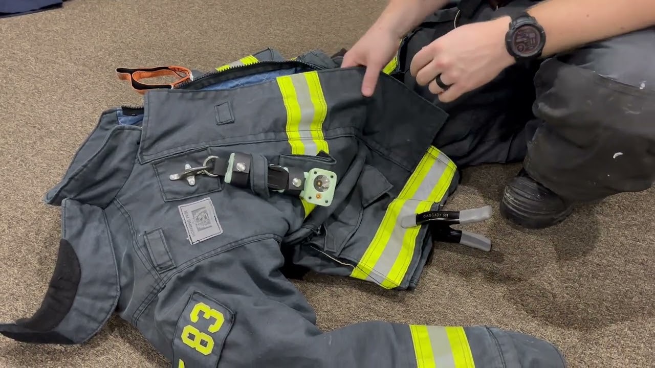 Firefighter structural PPE with the 60 second drill