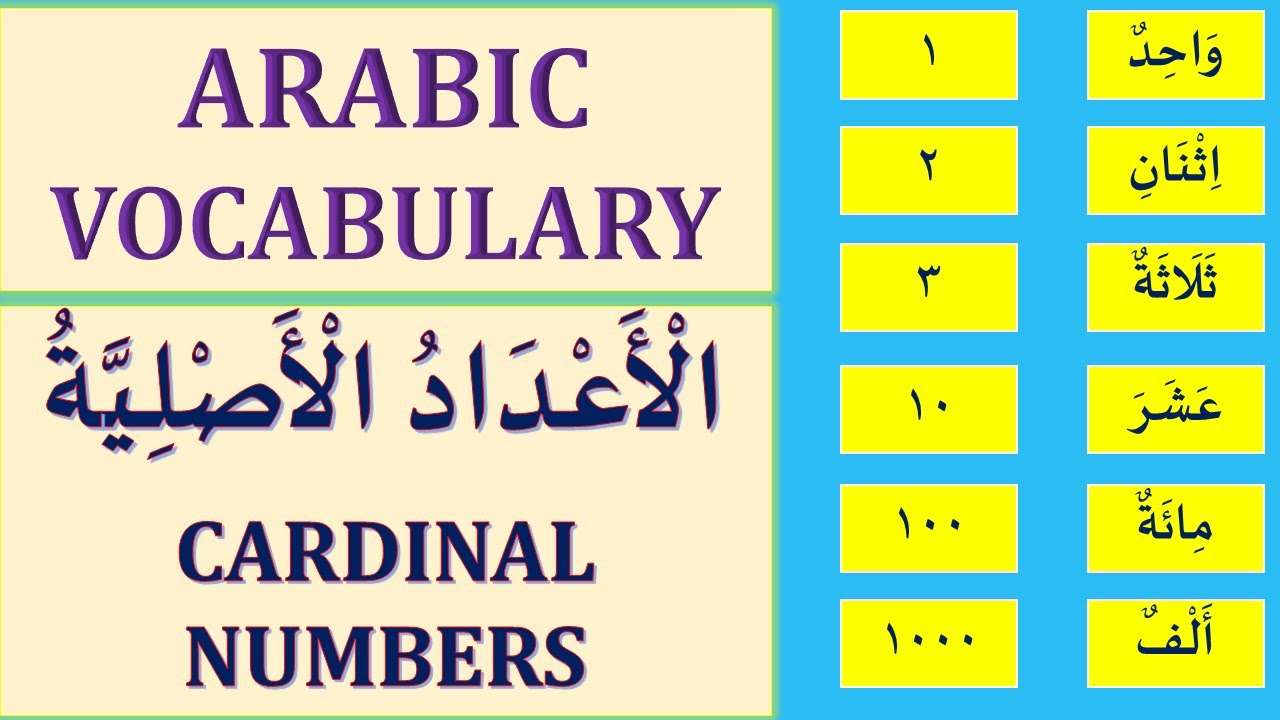 ARABIC CARDINAL NUMBERS 1-1000 (الأعداد الأصلية). ARABIC VOCABULARY (LESSON 4).