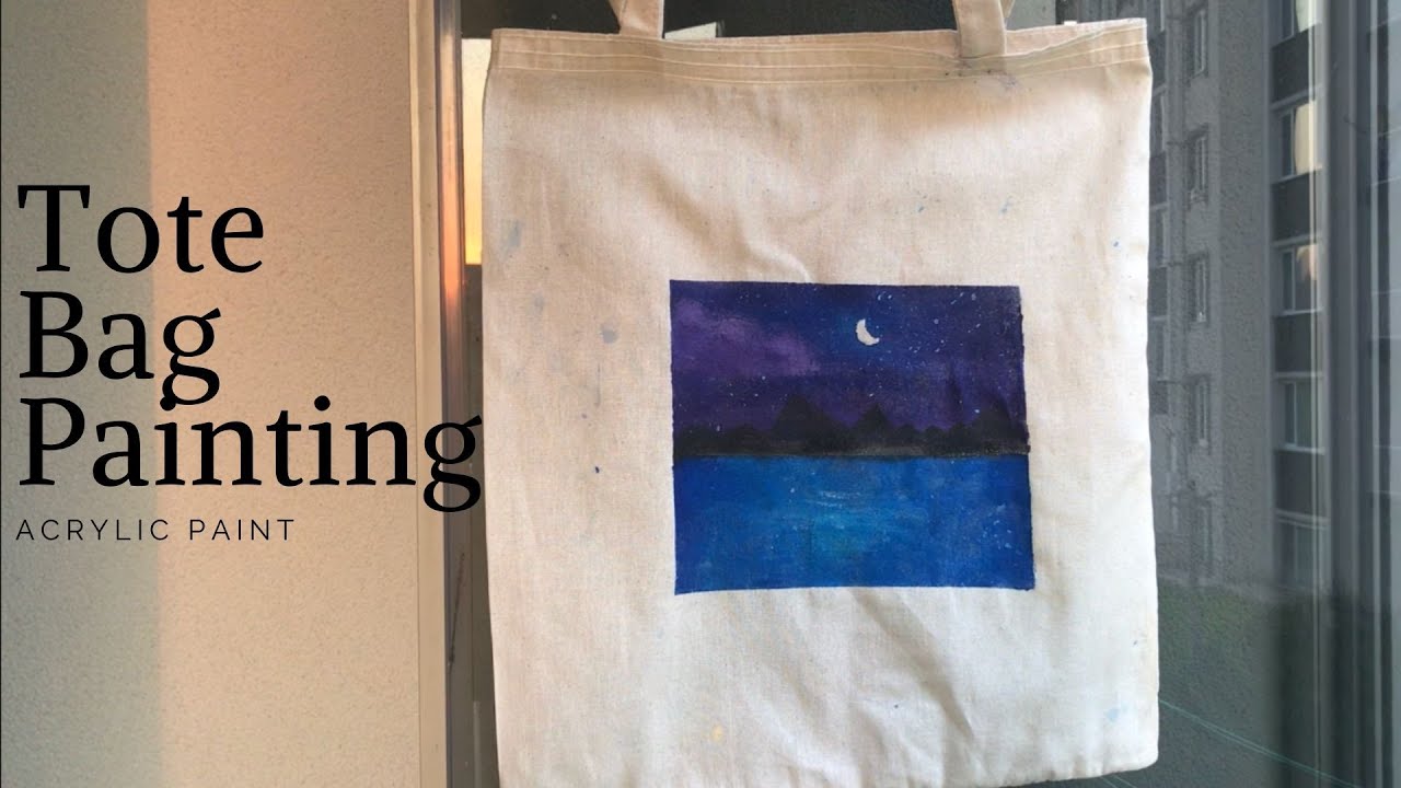 DIY BEZ ÇANTA BOYAMA [ENG SUB] || Tote bag painting with acrylic paint inspired by #WowArt