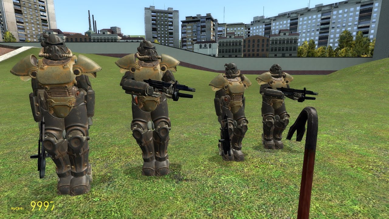 Garrys mod в steam  .Персонажи люди ,друзья и враги из Fallout 4,ракета воздух-земля,авиаудар