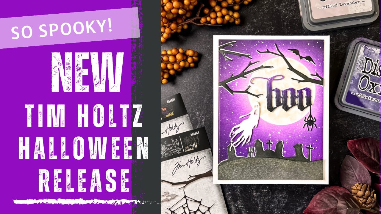 NEW Tim Holtz Sizzix Halloween 2024 | SPOOKY Evening Skies For Two Cards