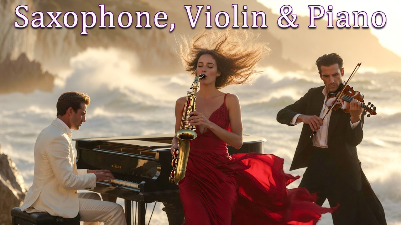 🔥 Sunset by the Sea 🌊 Romantic Saxophone, Violin & Piano | Emotional Instrumental Concert