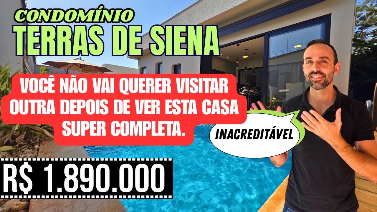 Linda CASA TÉRREA de Alto Padrão no Melhor Condomínio do Vila do Golfe em Ribeirão Preto - CASA0108