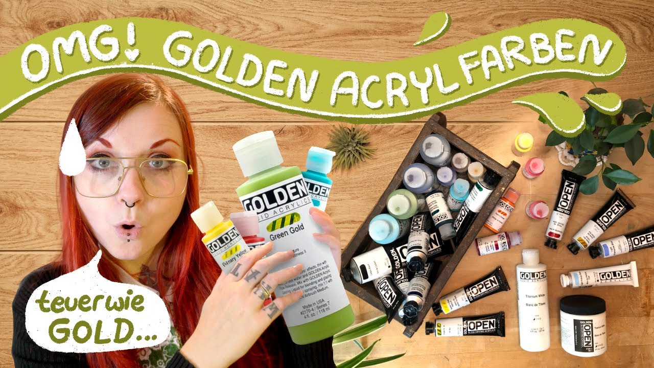 GOLDEN Acrylfarben im Test 👑 FLUID und OPEN 👑 Tschau Geld – Hallo tolle Farben 🥳^