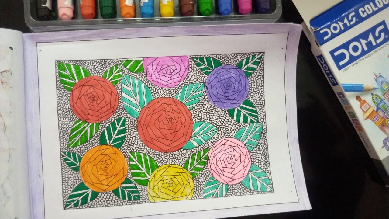 create a stunning zentangle rose pattern🌹✍️ 