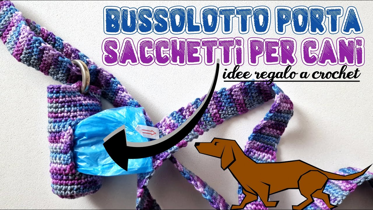 idee regalo a uncinetto - bussolotto porta sacchetti igienici per cani