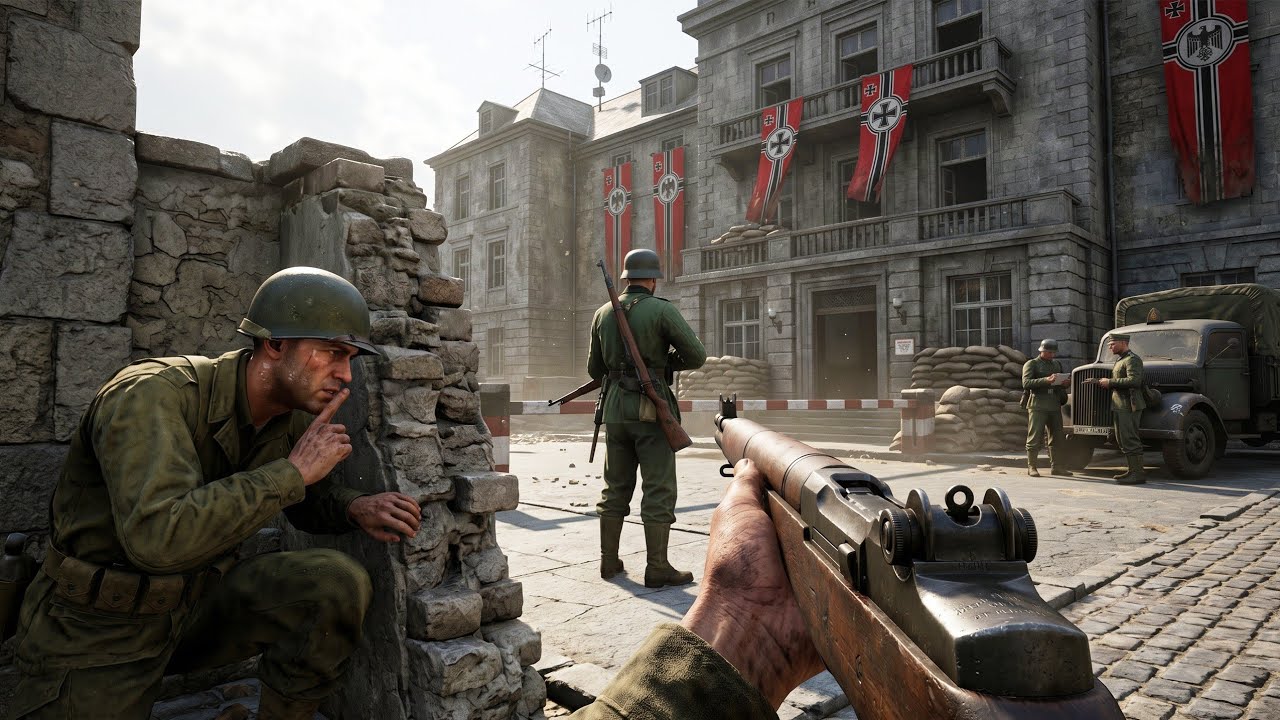 Call of Duty WWII (PS5) За линией фронта &ndash; тактический шпионаж, геймплей в разрешении 4K 60FPS