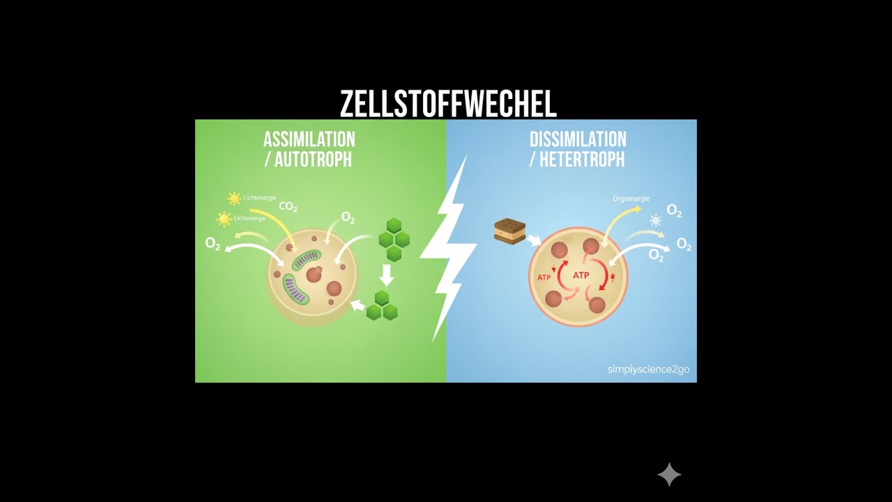 Zellstoffwechsel einfach erkl&auml;rt: Assimilation & Dissimilation | Autotrophe vs. Heterotrophe Zellen