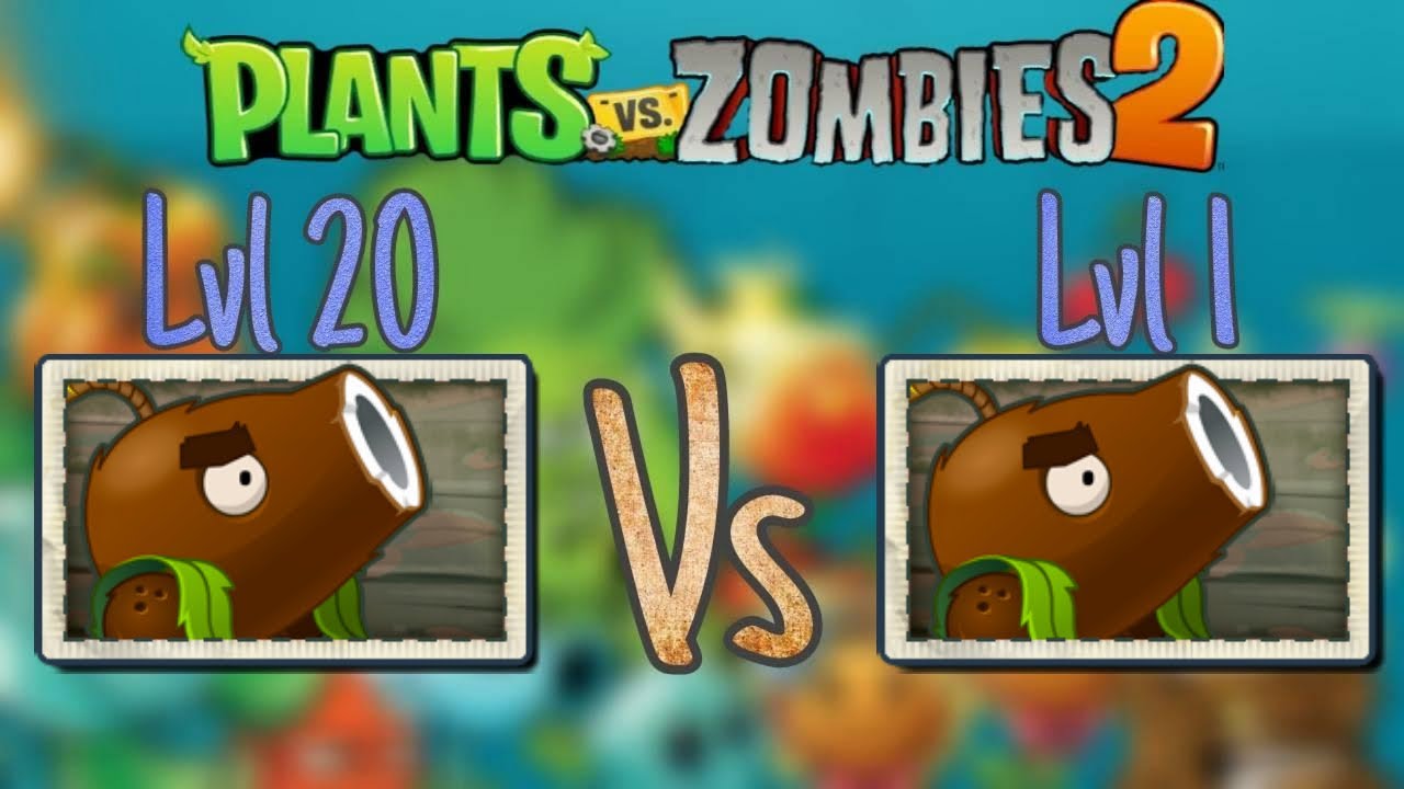 PvZ 2 - Max Level Coconut Cannon Vs Level 1 Coconut Cannon  Against Egyptian Zombies