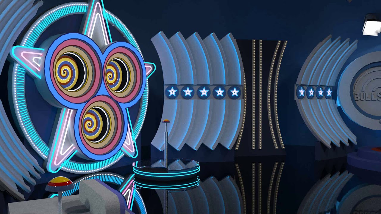 Bullseye 3D set animation - contestant POV