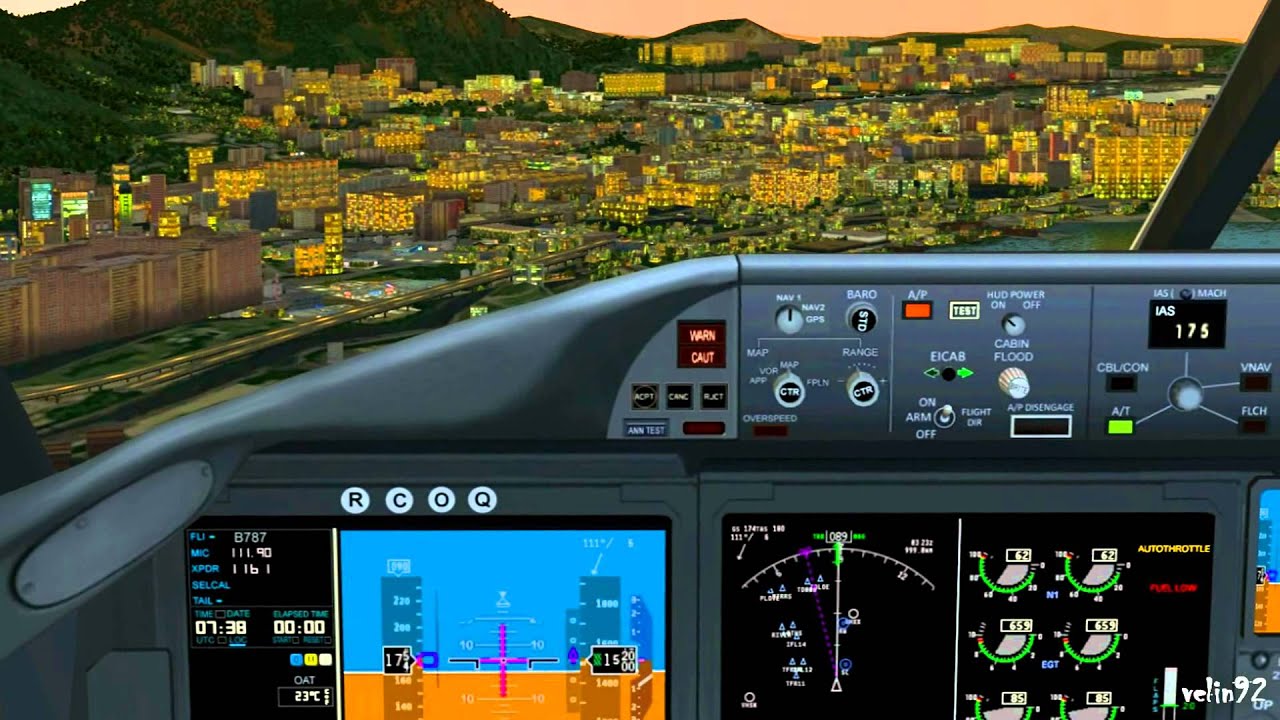 [X-Plane 9] Boeing 787 and the amazing Kai Tak meet together!!! HD