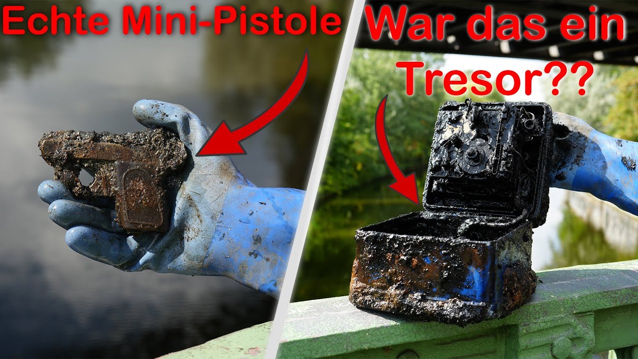 Echte Mini-Pistole und Tresore aus dem Fluss gefischt! / Gebrüder Lange Magnetfischen