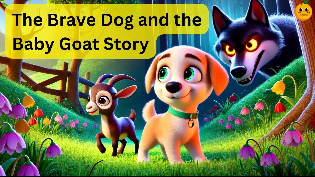The Brave Dog & the Baby Goat | Goat and Wolf story | Moral story in English for kids | Tangy Orange