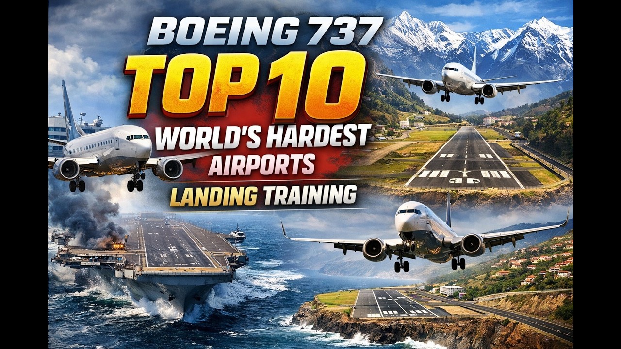 TOP 10 World Hardest Airport Landing by Boeing 737 !!! Training ( see Description ! )