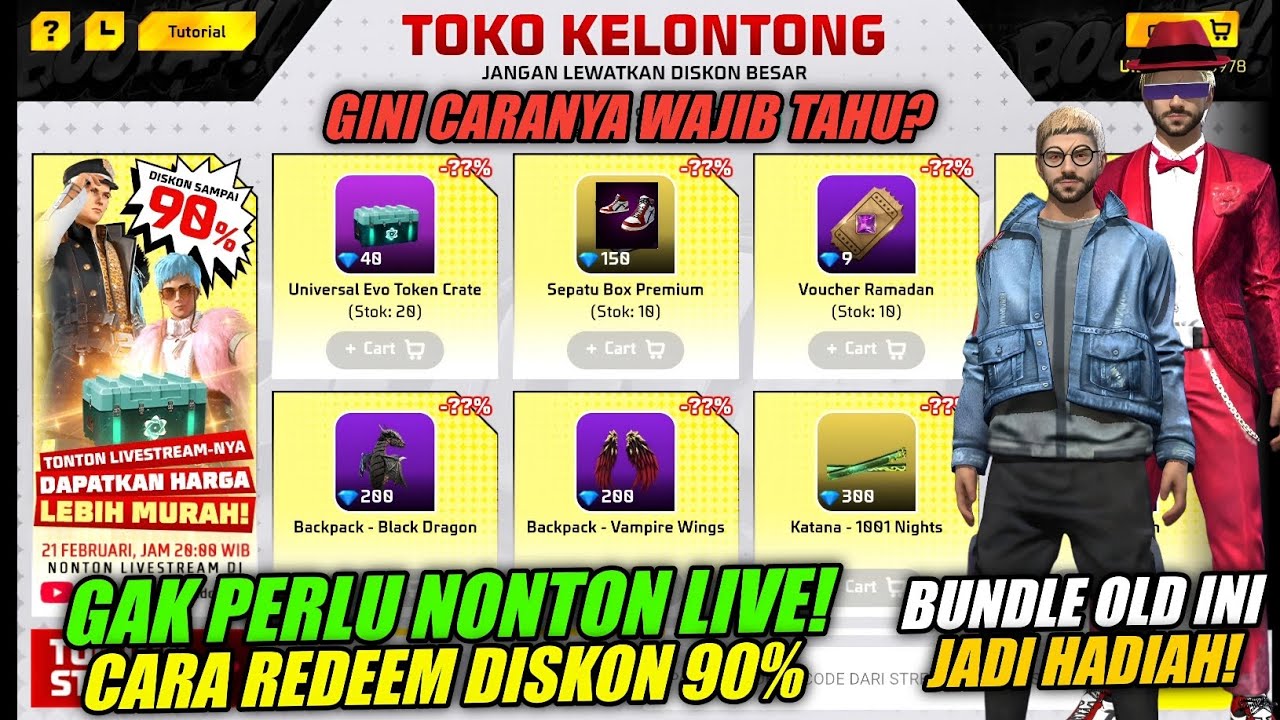 BENERAN GAK PERLU NONTON LIVE?! CARA REDEEM DISKON 90% DI TOKO KELONTONG FF!
