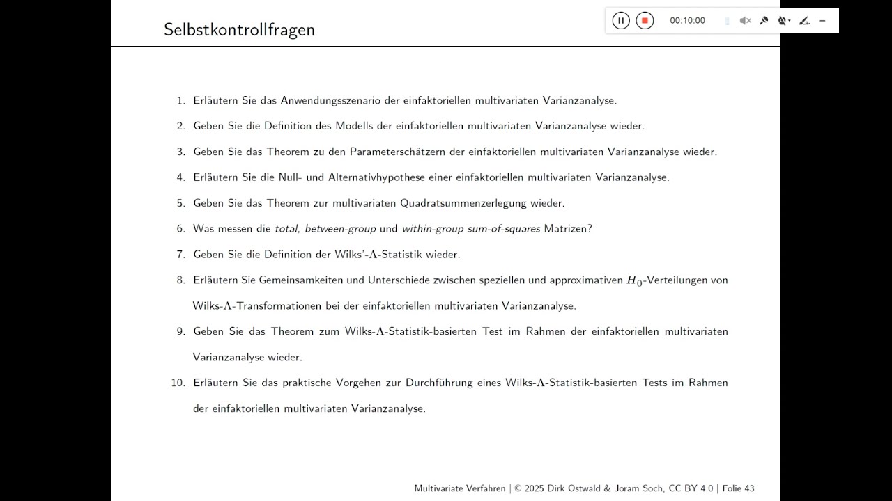 (B) Fragestunde (Seminar)