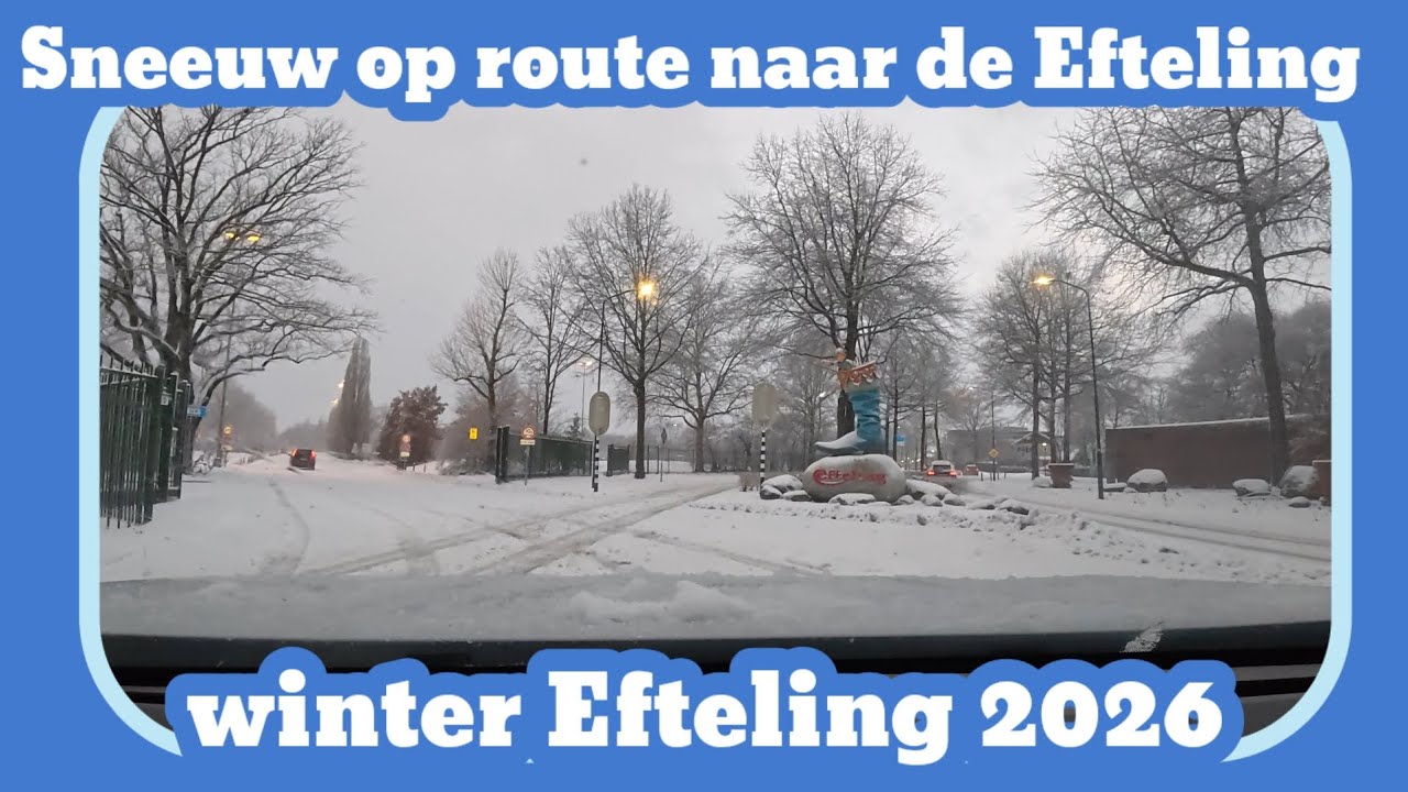 Veel sneeuw op de route naar de Winter Efteling 2026
