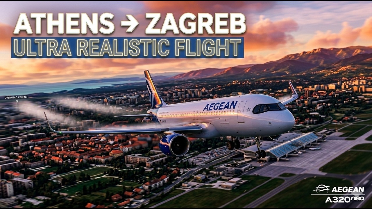 ULTRA REALISTIC FLIGHT AEGEAN AIRLINES| ATHENS TO ZAGREB MSFS2020