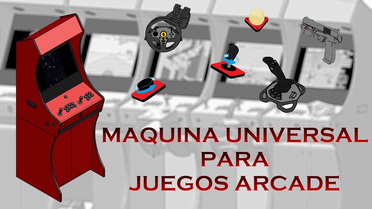 Maquina Arcade con volante, pistola, trackball, spinner...