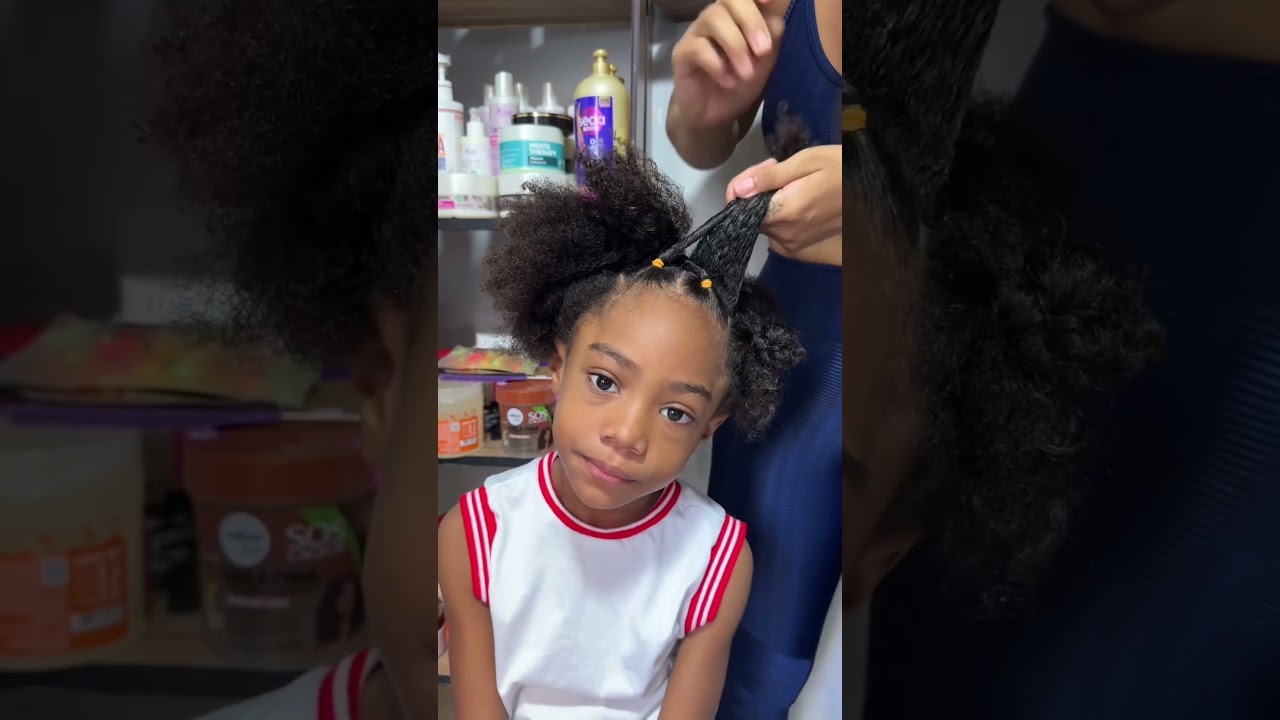 Penteado cabelo crespo infantil #cachos #penteado #crespo