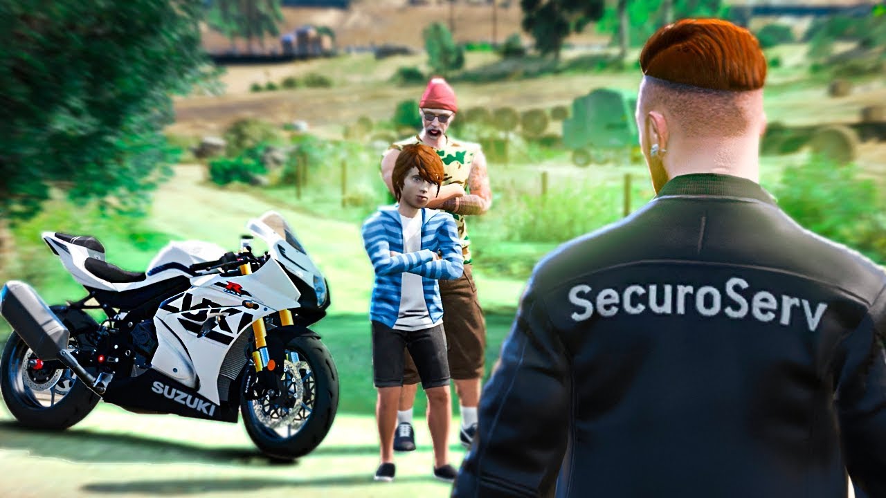 GTA V - VIDA REAL | LEVEI MEU FILHO E MEU PAI NO ROLE DE MOTO. 