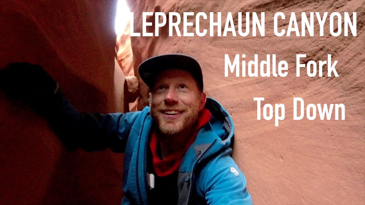 Leprachaun Canyon - Middle Fork, Top Down, North Wash, San Rafael Swell, Tight Slot Canyon Squeeze