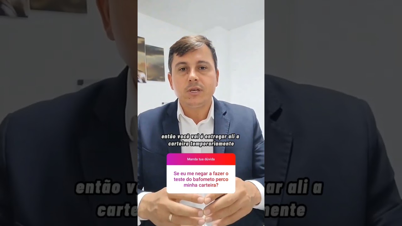 Recusa do teste do baf&ocirc;metro suspende a carteira na hora?