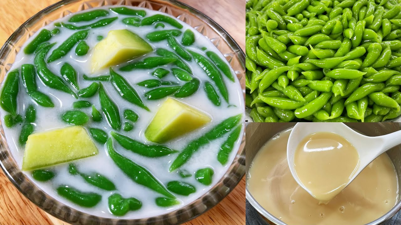 ลอดช่องใบเตยน้ำกะทิ วิธีทำลอดช่องไทย สูตรโบราณ ตัวลอดช่องนุ่มหนึบ น้ำเชื่อมกะทิหอมหวานมัน เย็นชื่นใจ