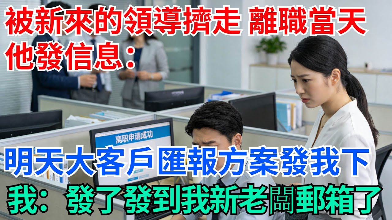 被新來的領導擠走，離職當天他發信息：明天那個大客戶的匯報方案發我下，我：發了，發到我們新老闆的郵箱了【奇趣天下】#職場逆襲#職場智慧#爽文職場#工作日常#完結爽文