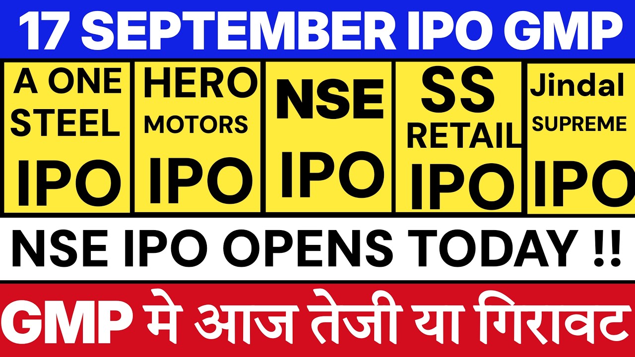NSE IPO GMP 💥| Hero Motors IPO GMP | SS Retail IPO GMP | A One Steels IPO GMP | Jindal Supreme IPO