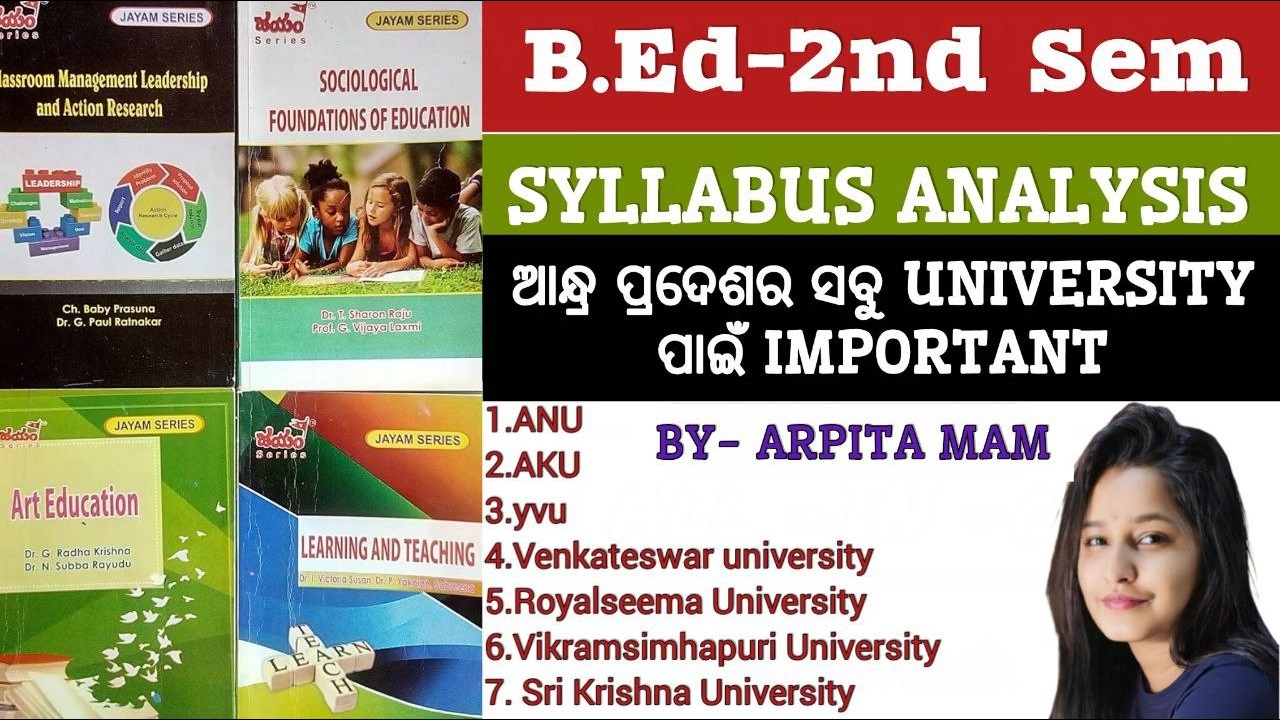 2nd Sem B.Ed 2026 - SYLLABUS ANALYSIS . BY ARPITA MAM- all UNIVERSITY