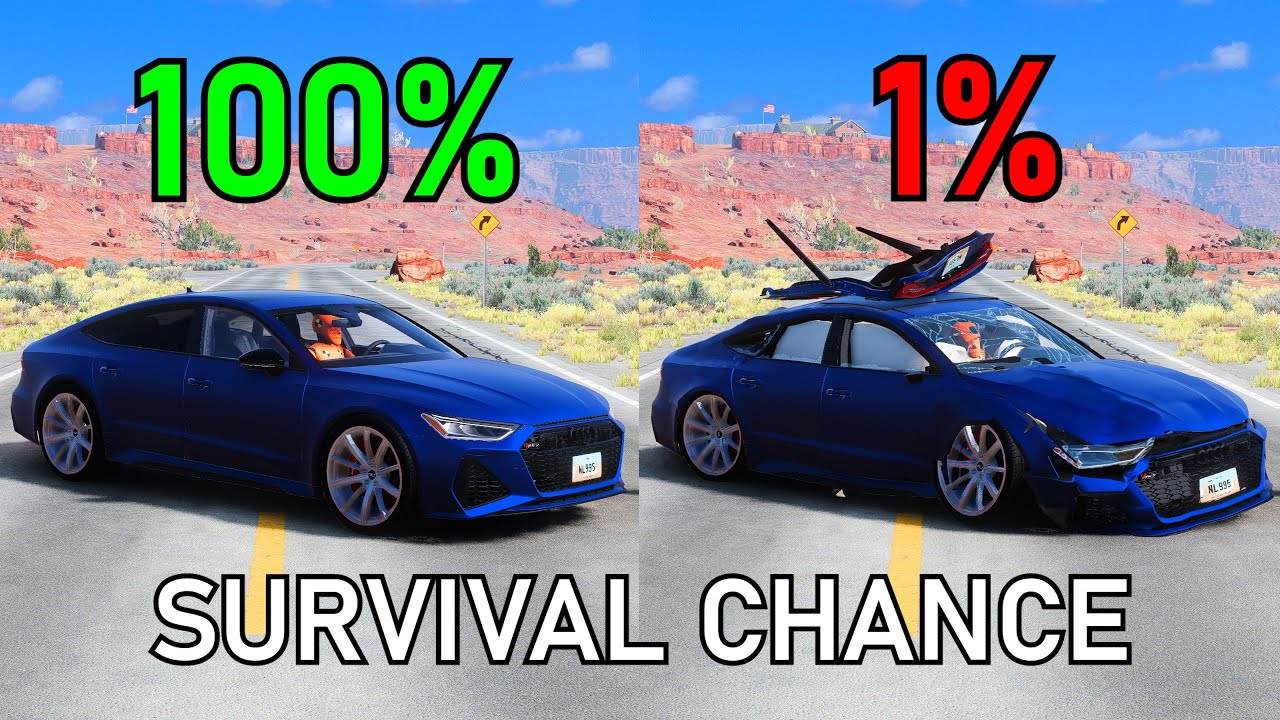 Realistic Survival Chance Crashes #23 (With Dummies) | BeamNG.drive