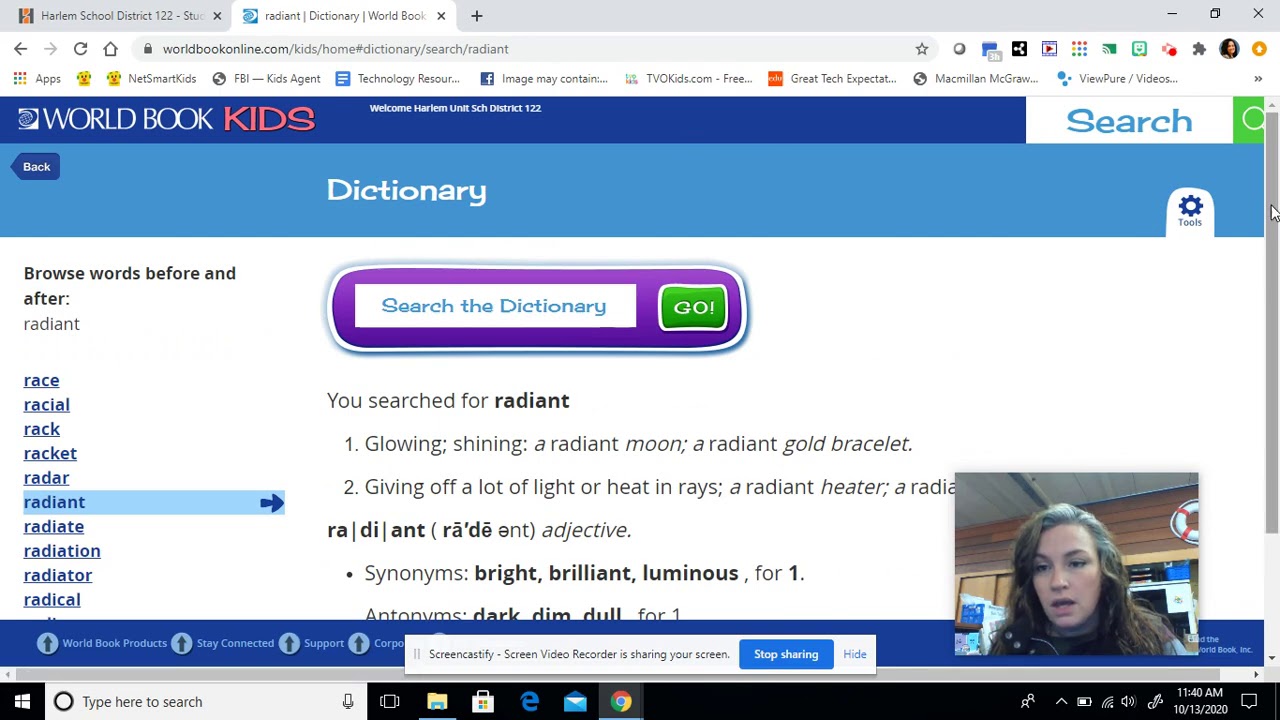 Dictionary Practice (Using the World Book Kids Online Dictionary)