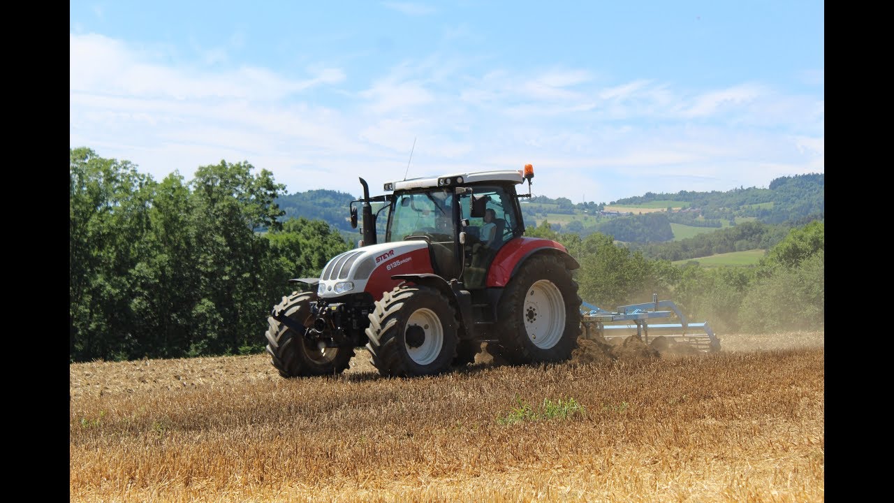 Gerstenäcker grubbern 2019 | Steyr 6135 Profi & Lemken Smaragd