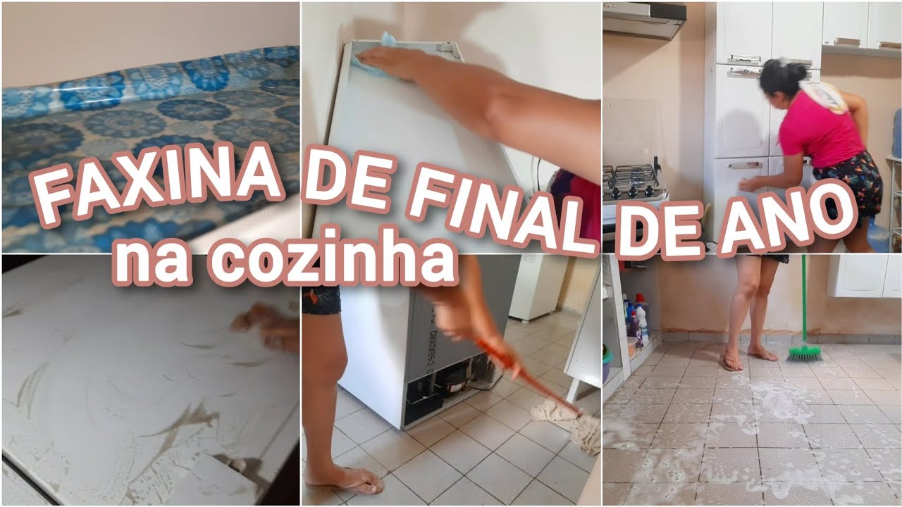 FAXINANDO A COZINHA| Limpei em cima e dentro dos armários, lavei a cozinha, limpei a geladeira...