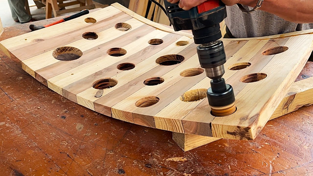 71-Year-Old Carpenter Turn Raw Wood into Masterpiece - Coffee Table and Chair